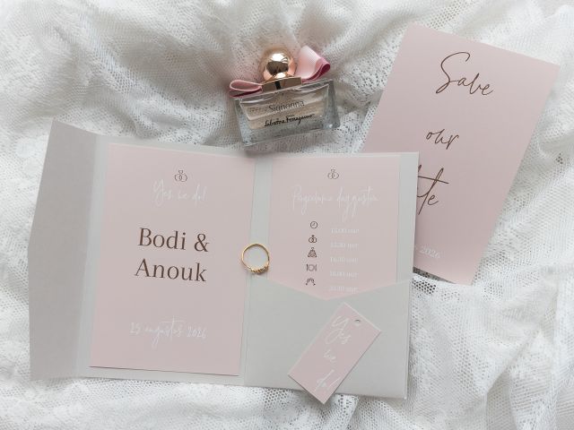 pocketfold mapje trouwhuisstijl roze
